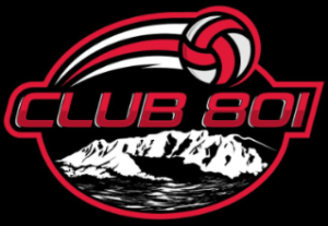 Club 801's logo, red, black and white.