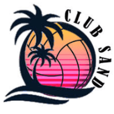Club Sand's logo, orange and pink.